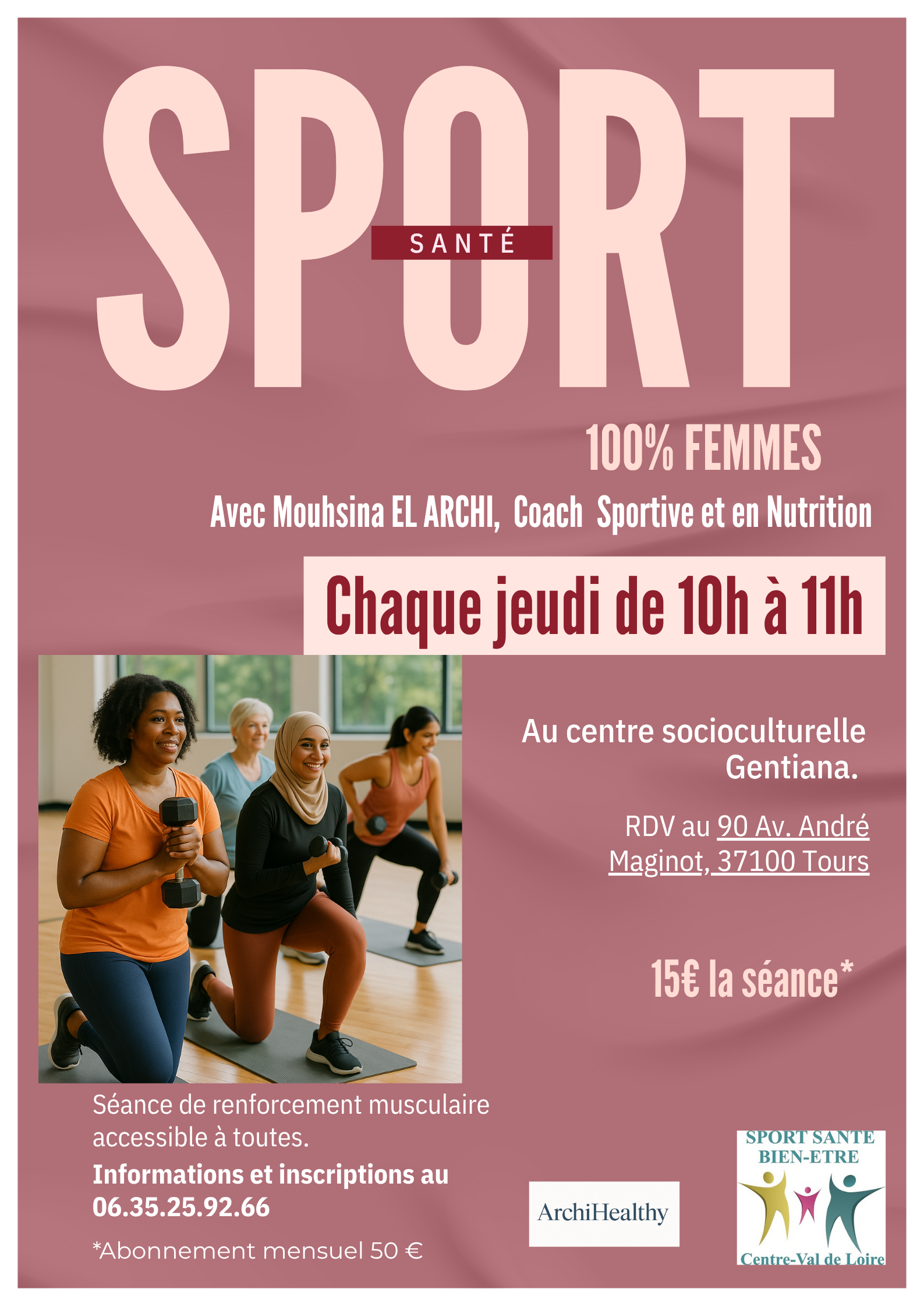 Séance du jeudi sport santé 100% femmes